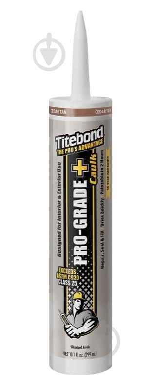 Герметик силіконізований акрилово-латексний Titebond PRO GRADE PLUS 8451 кедровий 300 мл - фото 1
