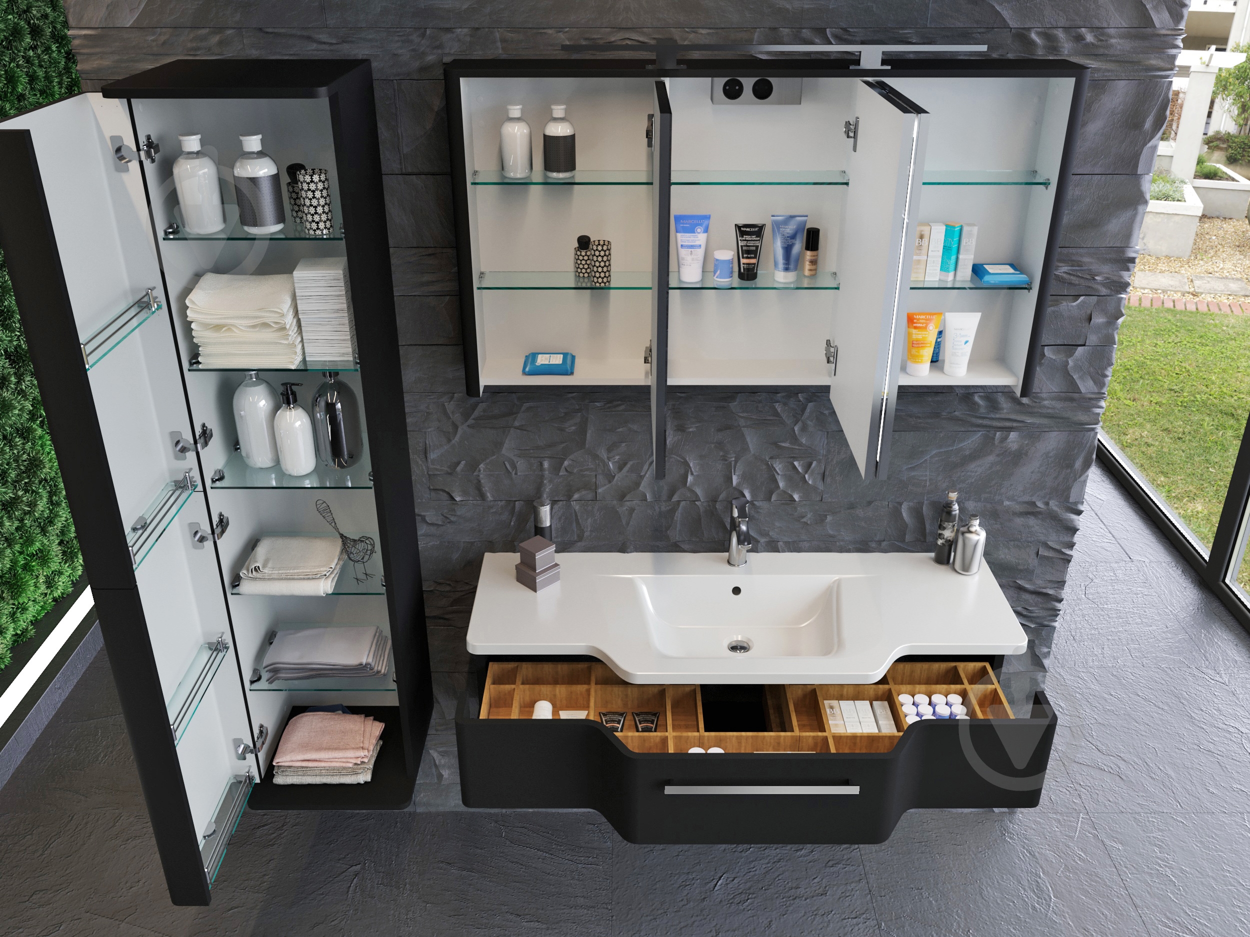 Зеркальный шкаф Botticelli "Levanto - 128" белый - фото 4 Зеркальный шкаф Botticelli "Levanto - 128" белый - фото 4