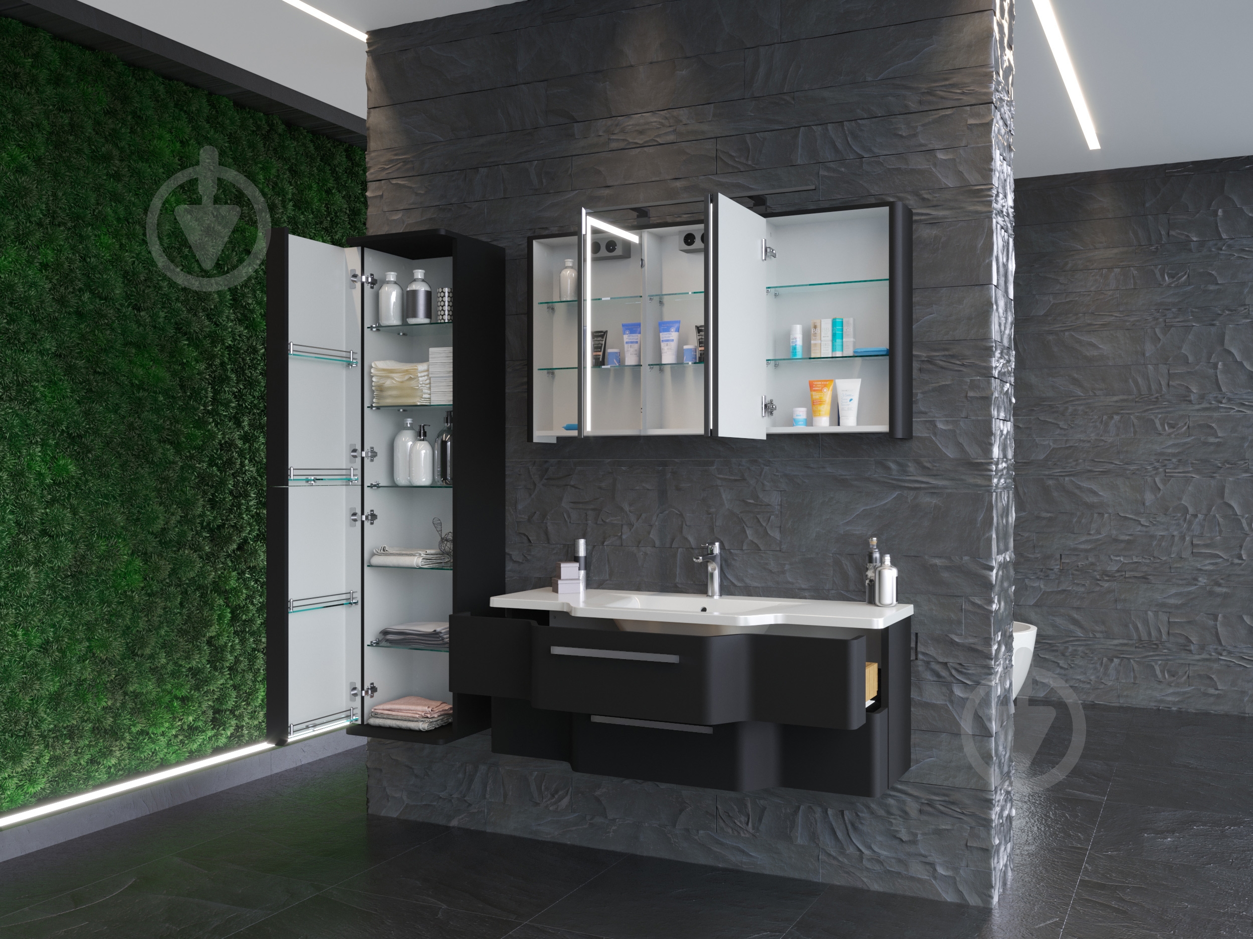 Зеркальный шкаф Botticelli "Levanto - 128" белый - фото 5 Зеркальный шкаф Botticelli "Levanto - 128" белый - фото 5