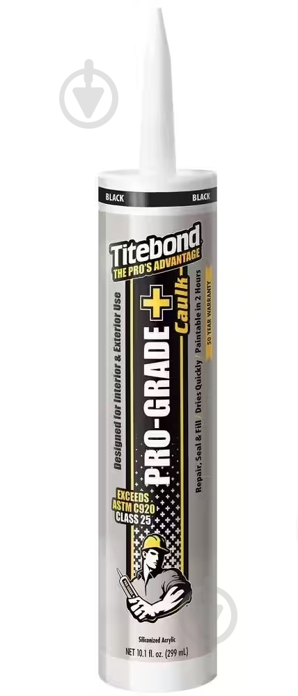 Герметик силіконізований акрилово-латексний Titebond PRO GRADE PLUS 8461 чорний 300 мл - фото 1