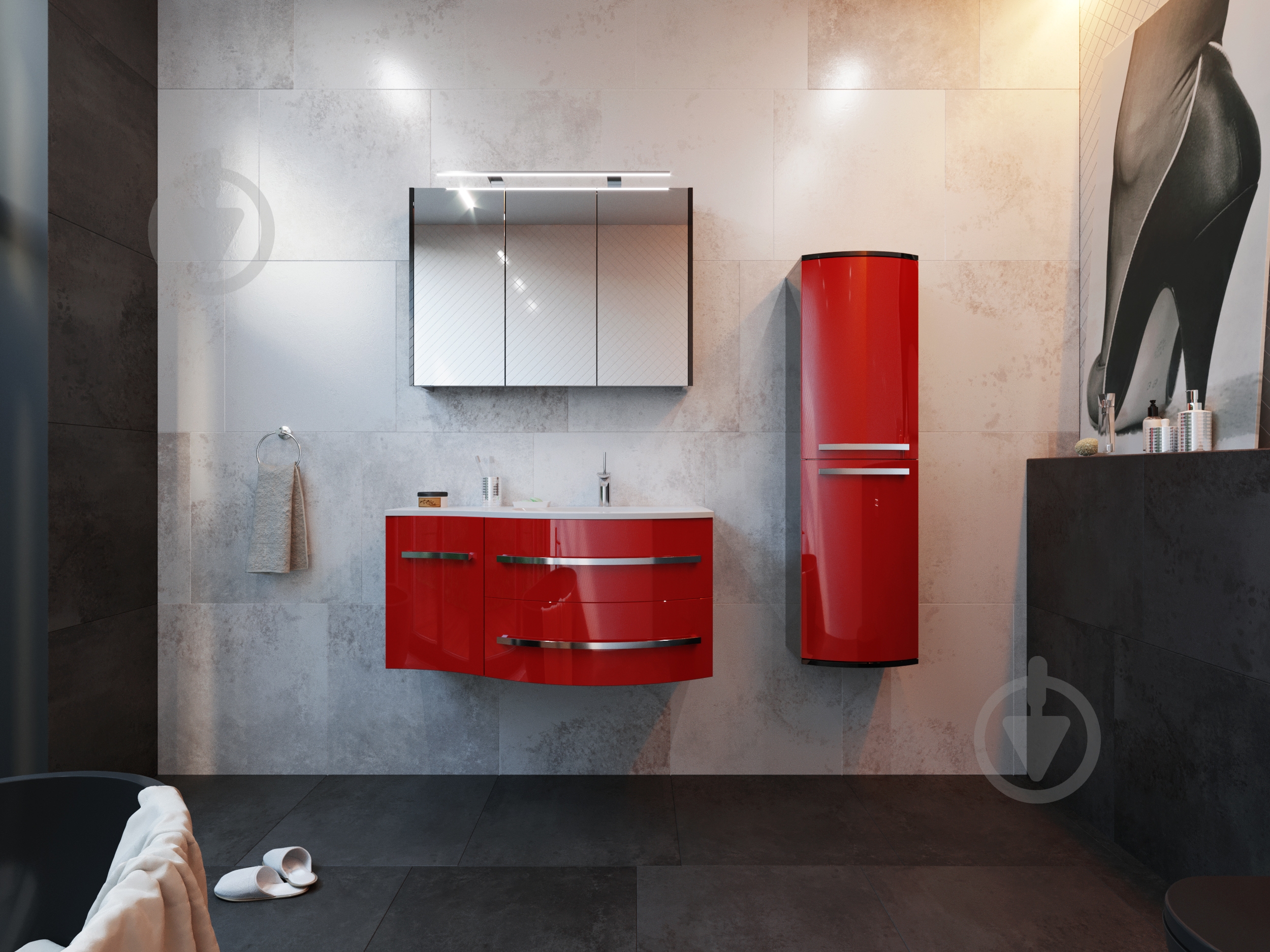 Зеркальный шкаф Botticelli "Vanessa-100" черный - фото 2 Зеркальный шкаф Botticelli "Vanessa-100" черный - фото 2