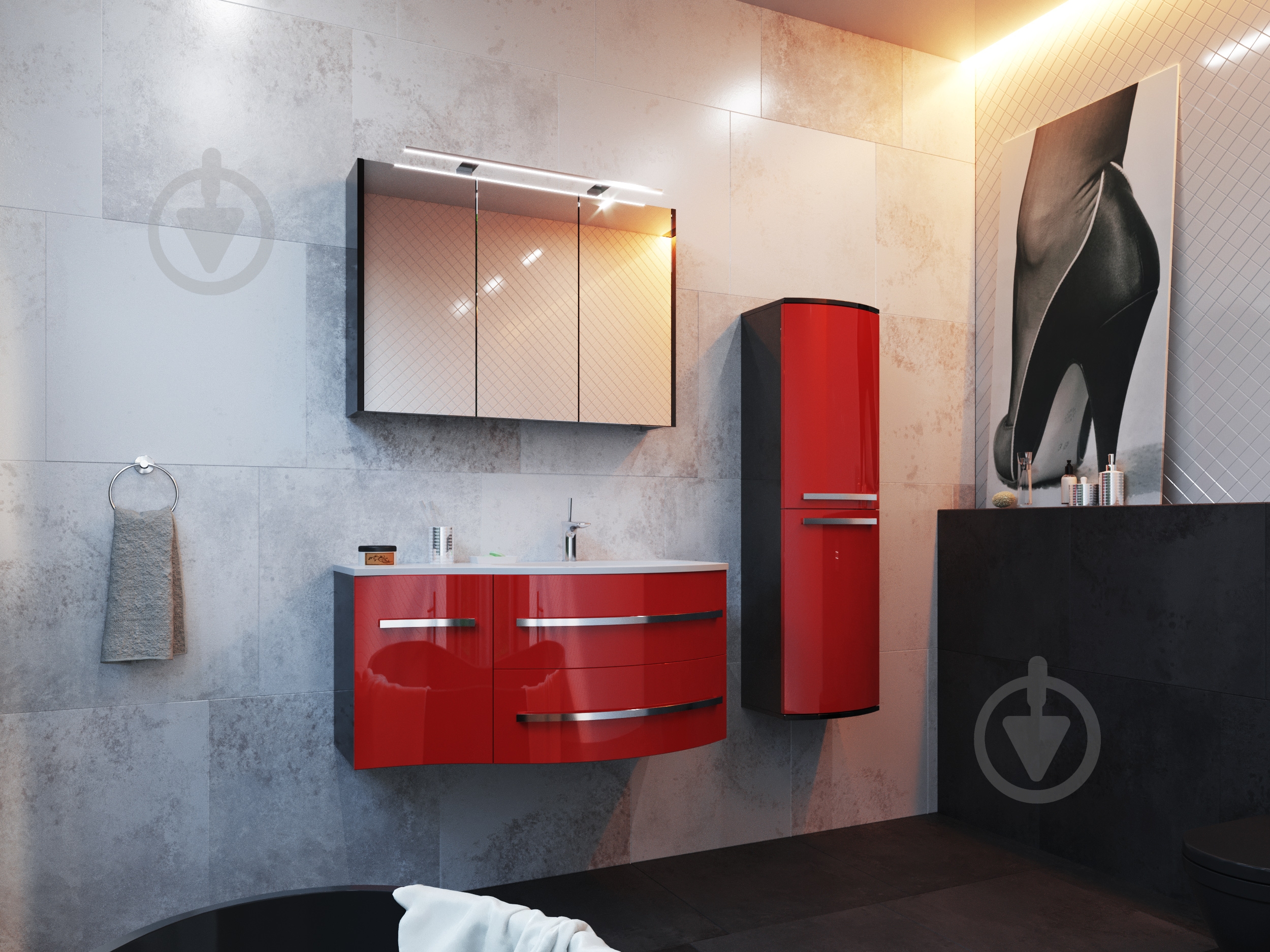 Зеркальный шкаф Botticelli "Vanessa-100" черный - фото 3 Зеркальный шкаф Botticelli "Vanessa-100" черный - фото 3