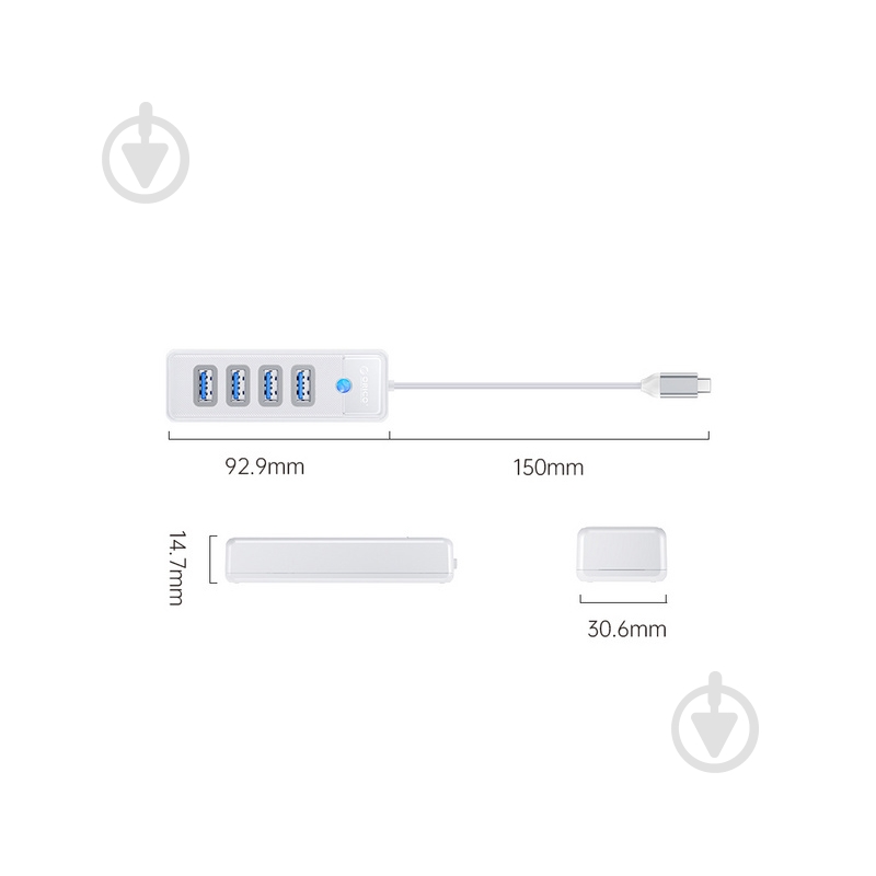 USB-хаб Orico PW4U-U3-015-WH-BP - фото 3 USB-хаб Orico PW4U-U3-015-WH-BP - фото 3