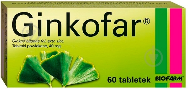 Гінкофар в/о по 40 мг №60 (10х6) таблетки - фото 1 Гінкофар в/о по 40 мг №60 (10х6) таблетки - фото 1