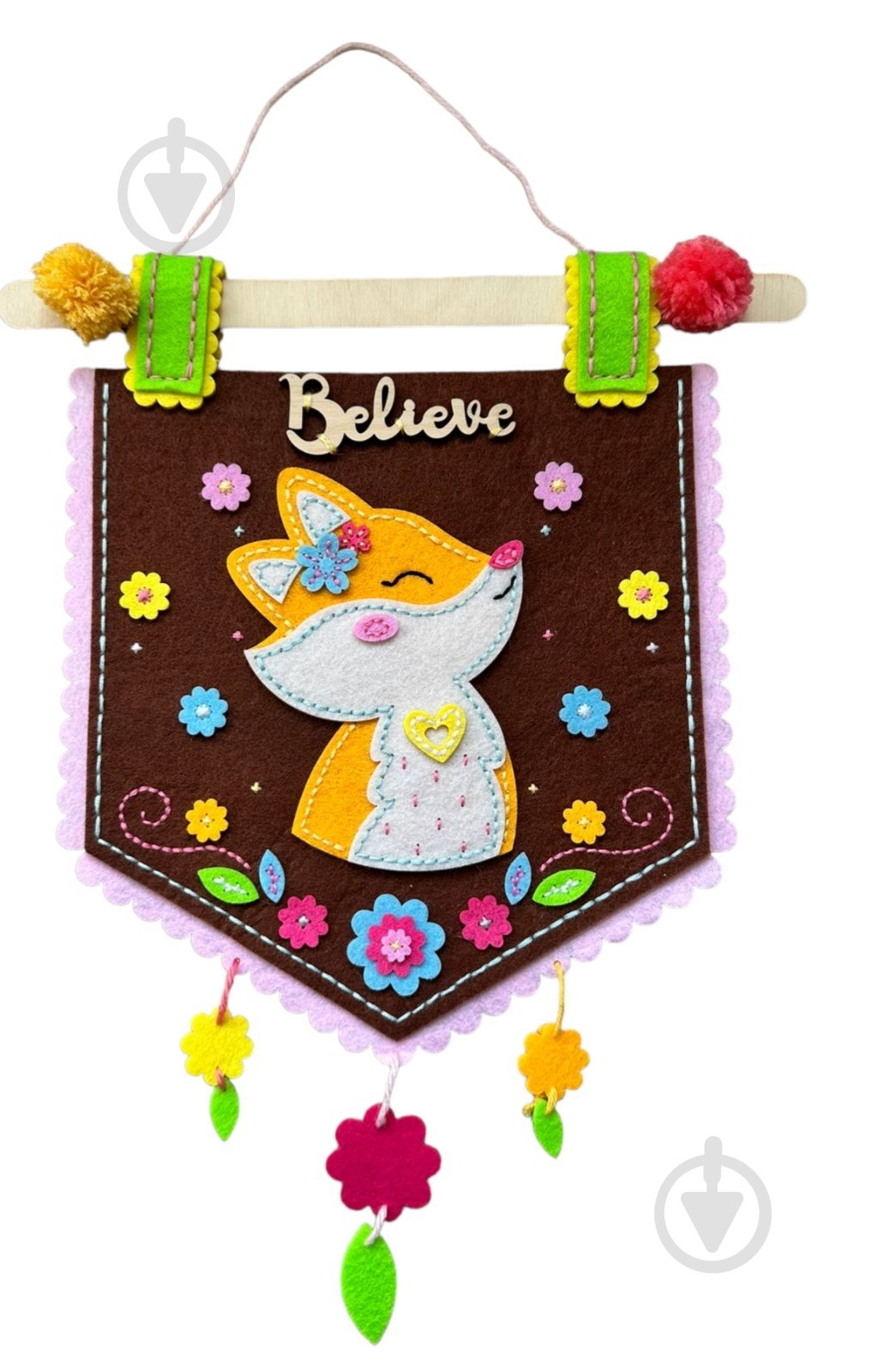 Набор для творчества Apli Krapli Сшей сам флажок на стену из фетра Лисичка ЗП-01 - фото 1