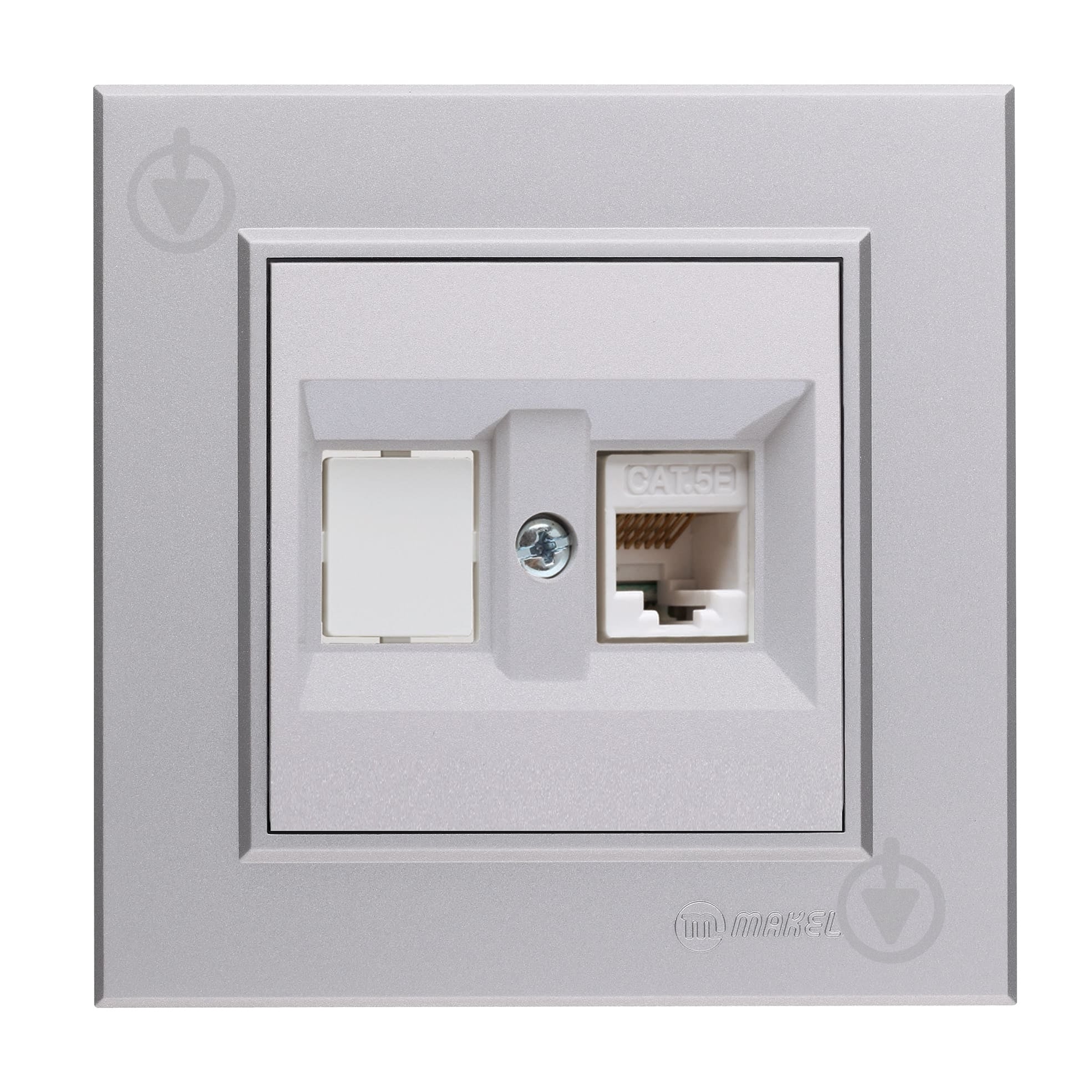 Розетка комп’ютерна Makel Karea IP20 срібло 56065035 - фото 1