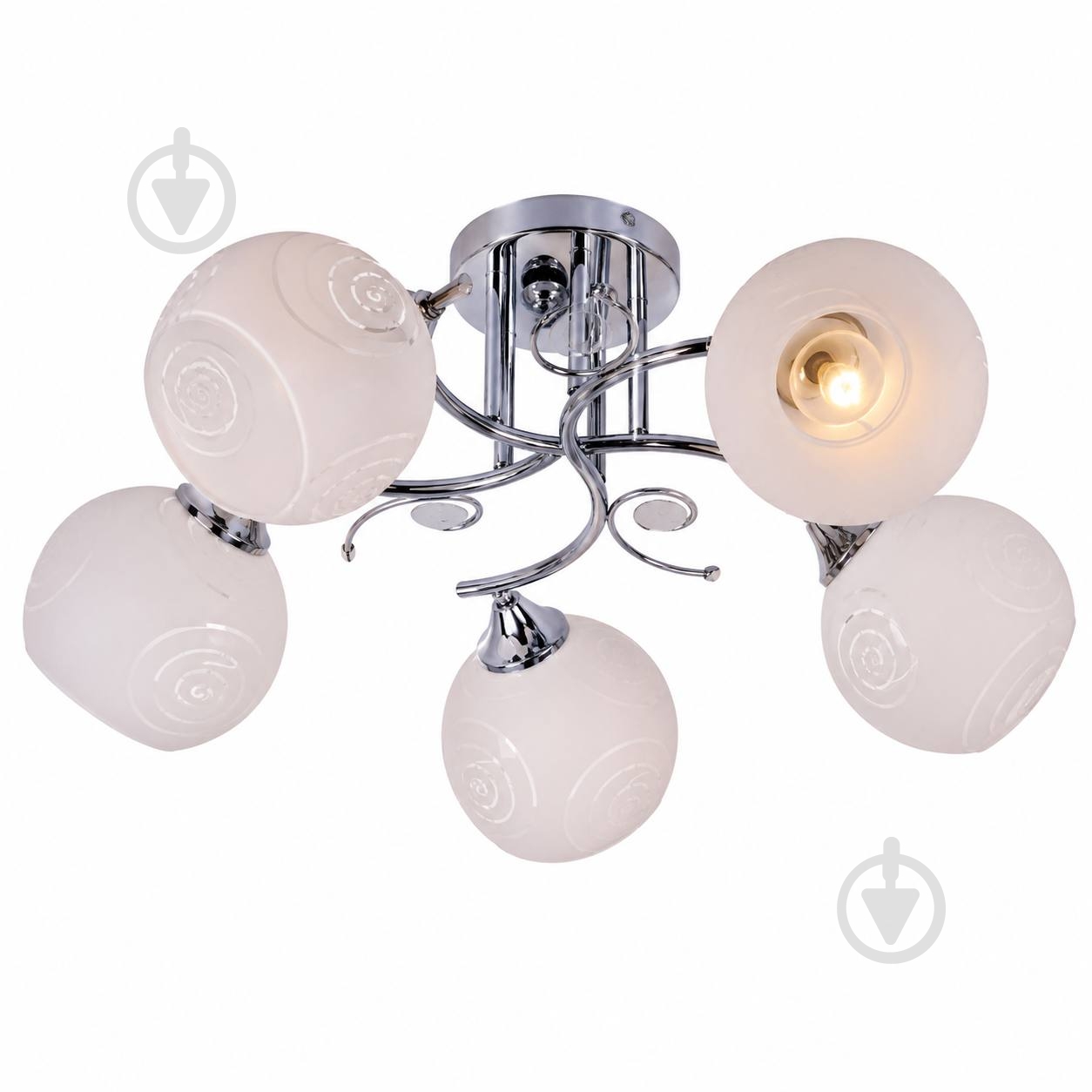 Люстра потолочная ELIOS Hydrangea 5x10 Вт E27 серебряный DL1395 - фото 1