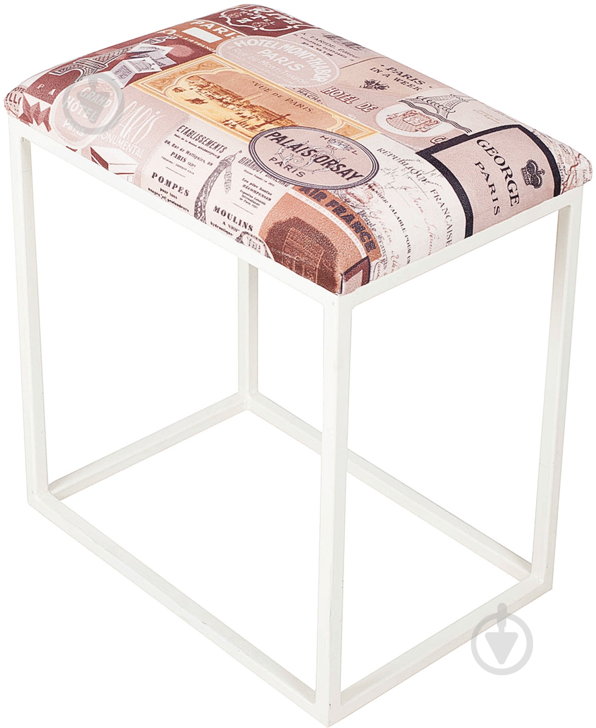 Пуф Метал Арт Лофт 28130/б белый с рисунком - фото 2 Пуф Метал Арт Лофт 28130/б белый с рисунком - фото 2