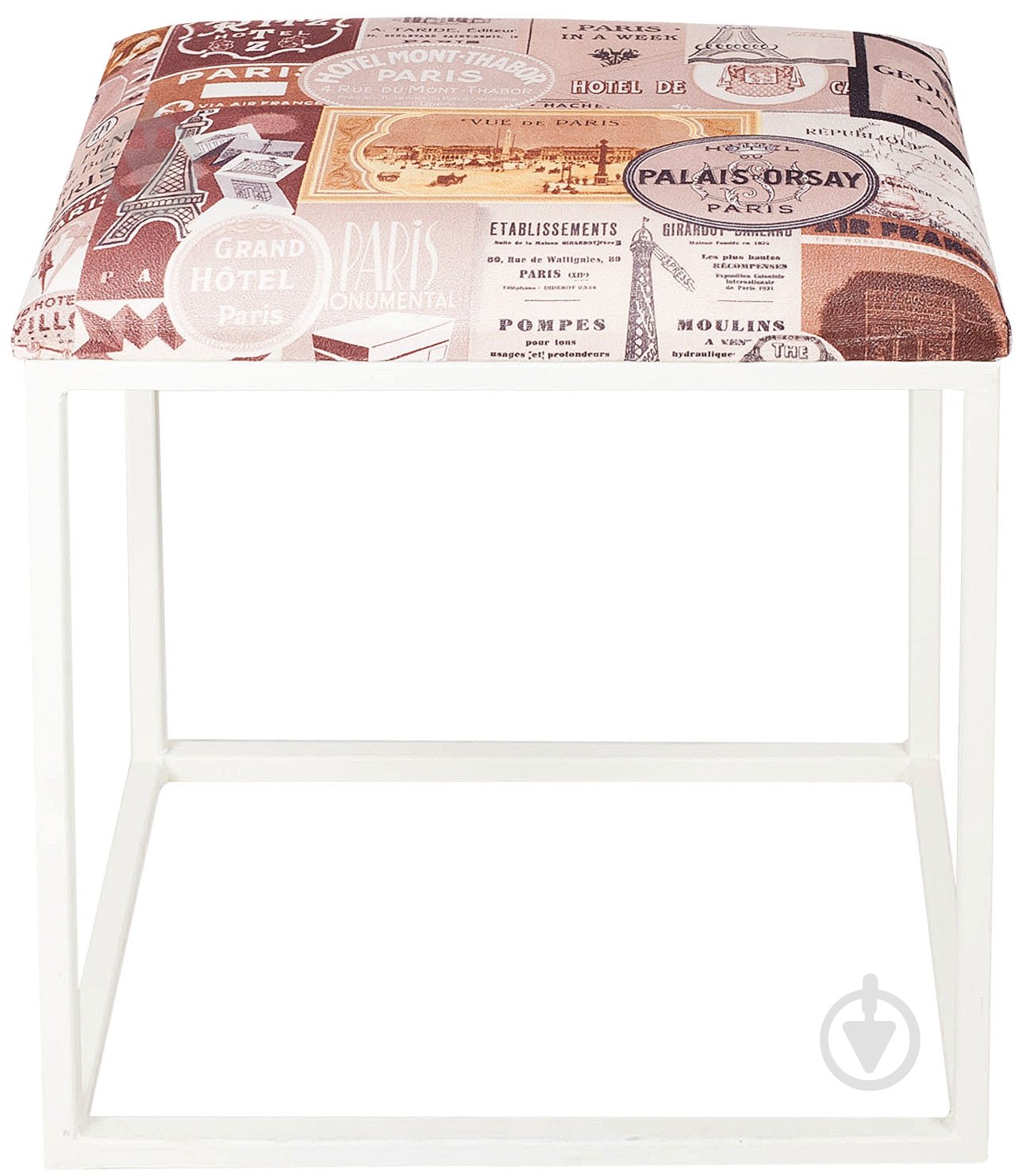 Пуф Метал Арт Лофт 28130/б белый с рисунком - фото 1 Пуф Метал Арт Лофт 28130/б белый с рисунком - фото 1