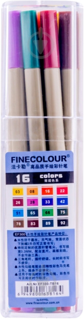 Набір маркерів FINECOLOUR Liner 16 кольорів EF300-TB16 різнокольоровий - фото 1