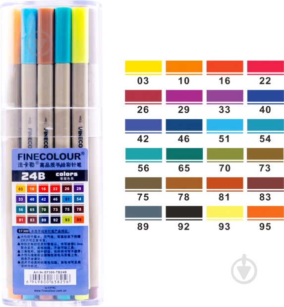Набір маркерів FINECOLOUR Liner 24 кольори EF300-TB24B різнокольоровий - фото 3