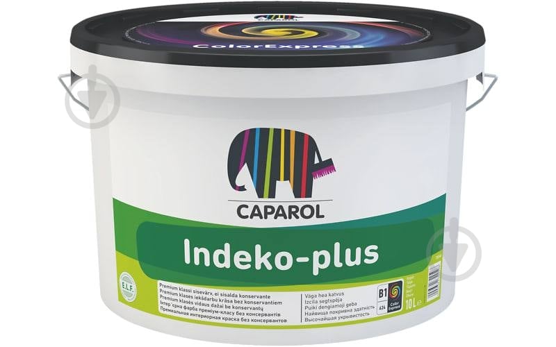 Краска акриловая водоэмульсионная Caparol Indeko-plus B1 глубокий мат белый 10 л - фото 1