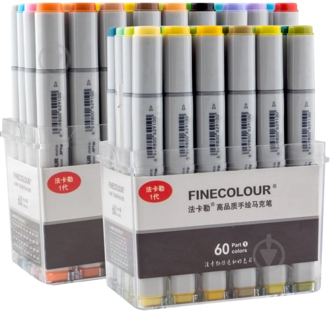 Набір двосторонніх маркерів FINECOLOUR Sketchmarker 60 кольорів EF100-TB60 різнокольоровий - фото 4