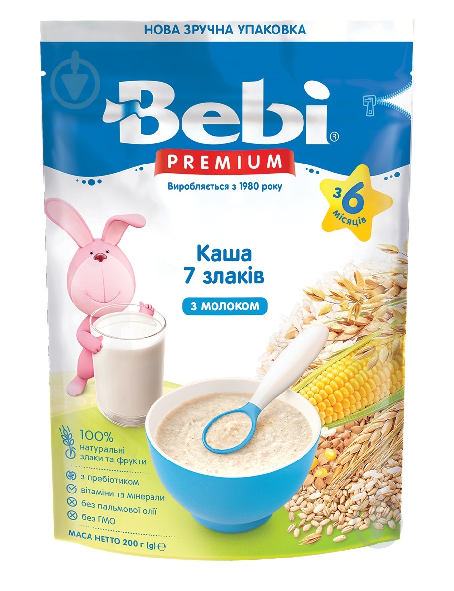 Каша молочная Bebi от 6 месяцев Premium 7 злаков 200 г - фото 1