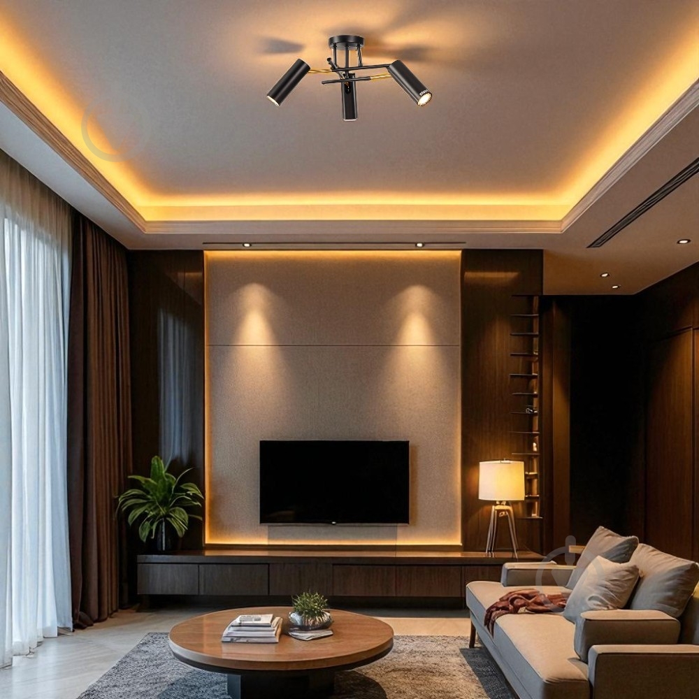 Люстра потолочная WunderLicht Arcano OM2094-43 3x35 Вт GU10 черный OM2094-43 - фото 3 Люстра потолочная WunderLicht Arcano OM2094-43 3x35 Вт GU10 черный OM2094-43 - фото 3