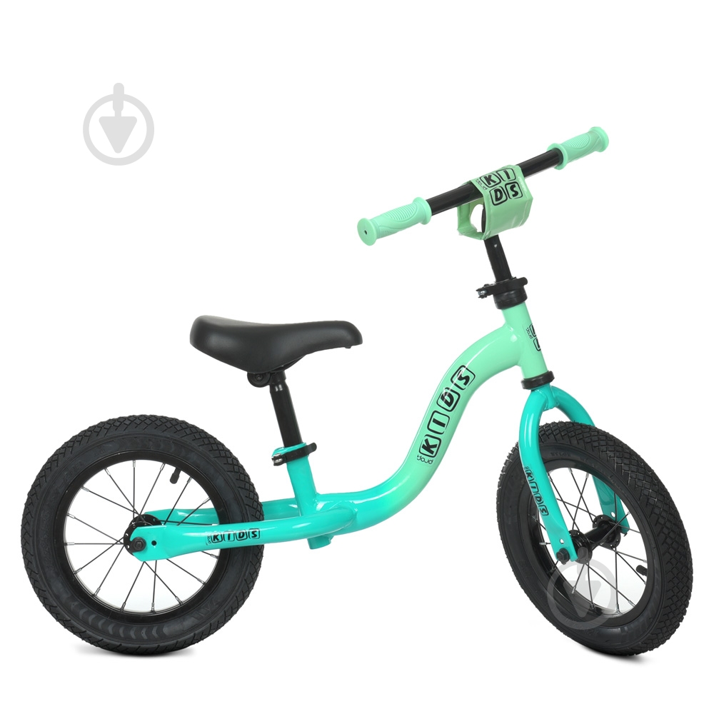 Біговел-велосипед PROFI KIDS 12" чорно-зелений ML1201A-6 - фото 1