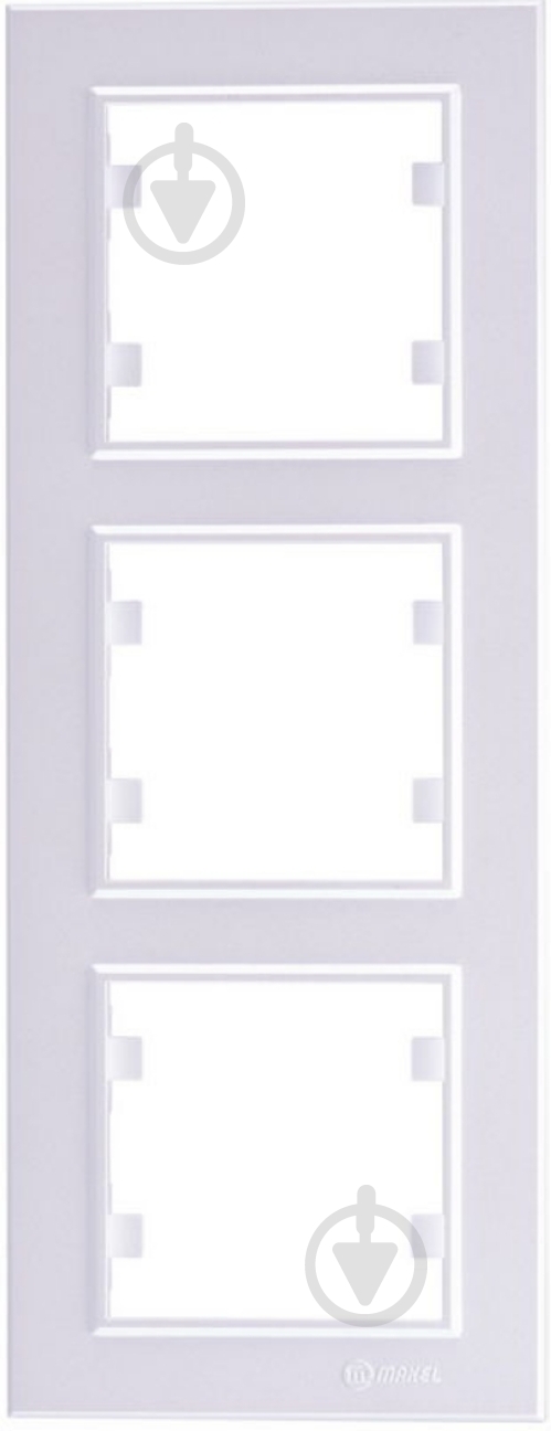 Рамка трехместная Makel Karea вертикальная серебро 56065708 - фото 1