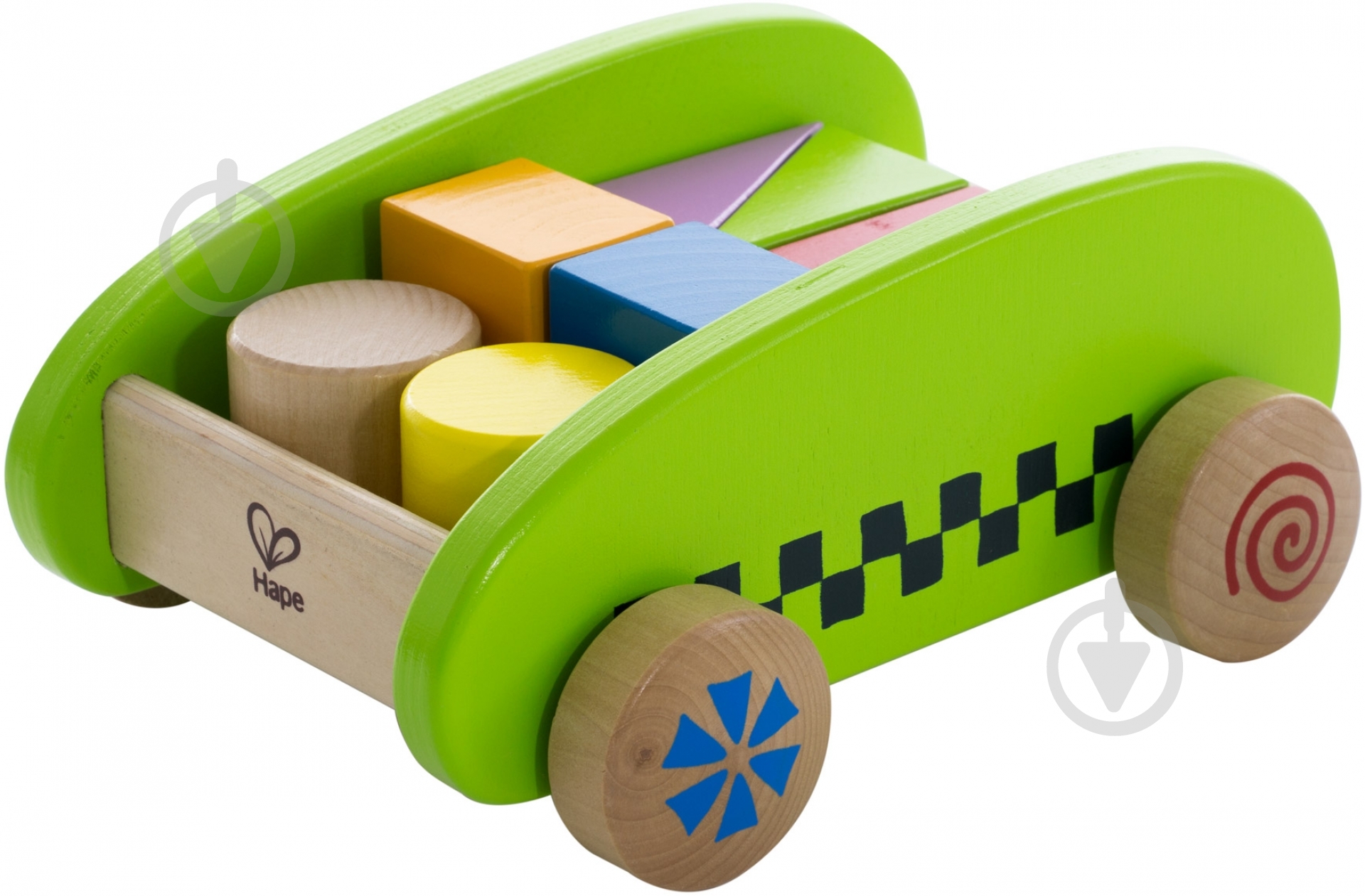 Каталка Hape Мини-тележка с кубиками E0408 - фото 1