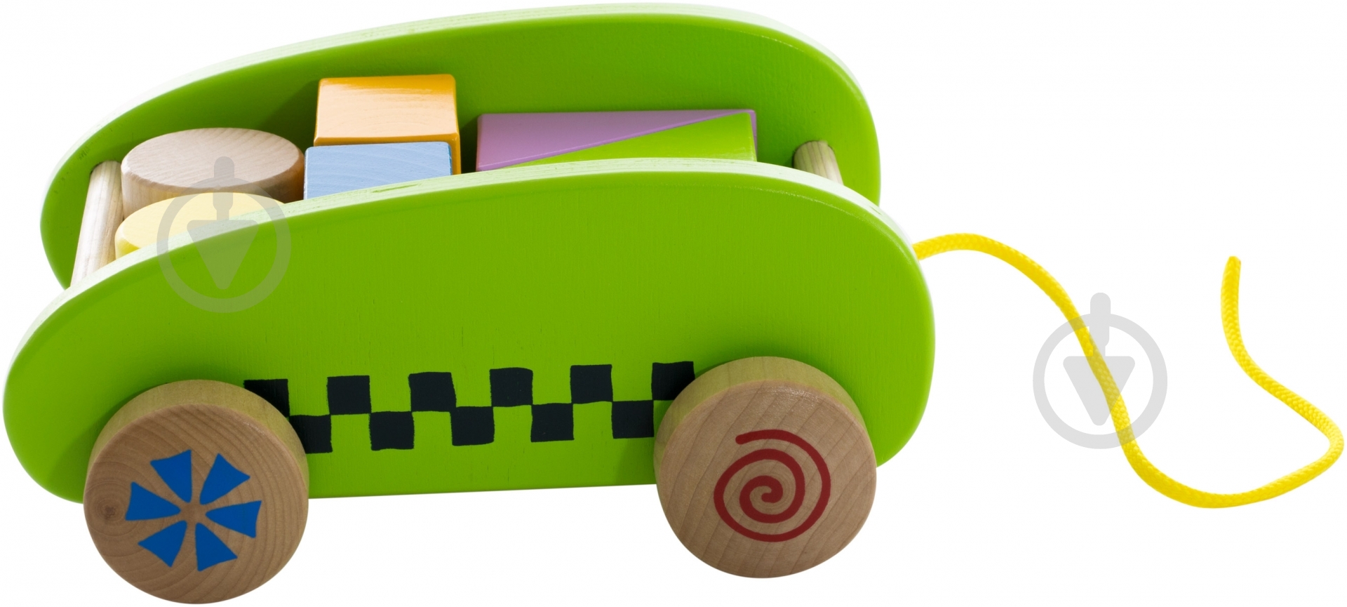 Каталка Hape Мини-тележка с кубиками E0408 - фото 3