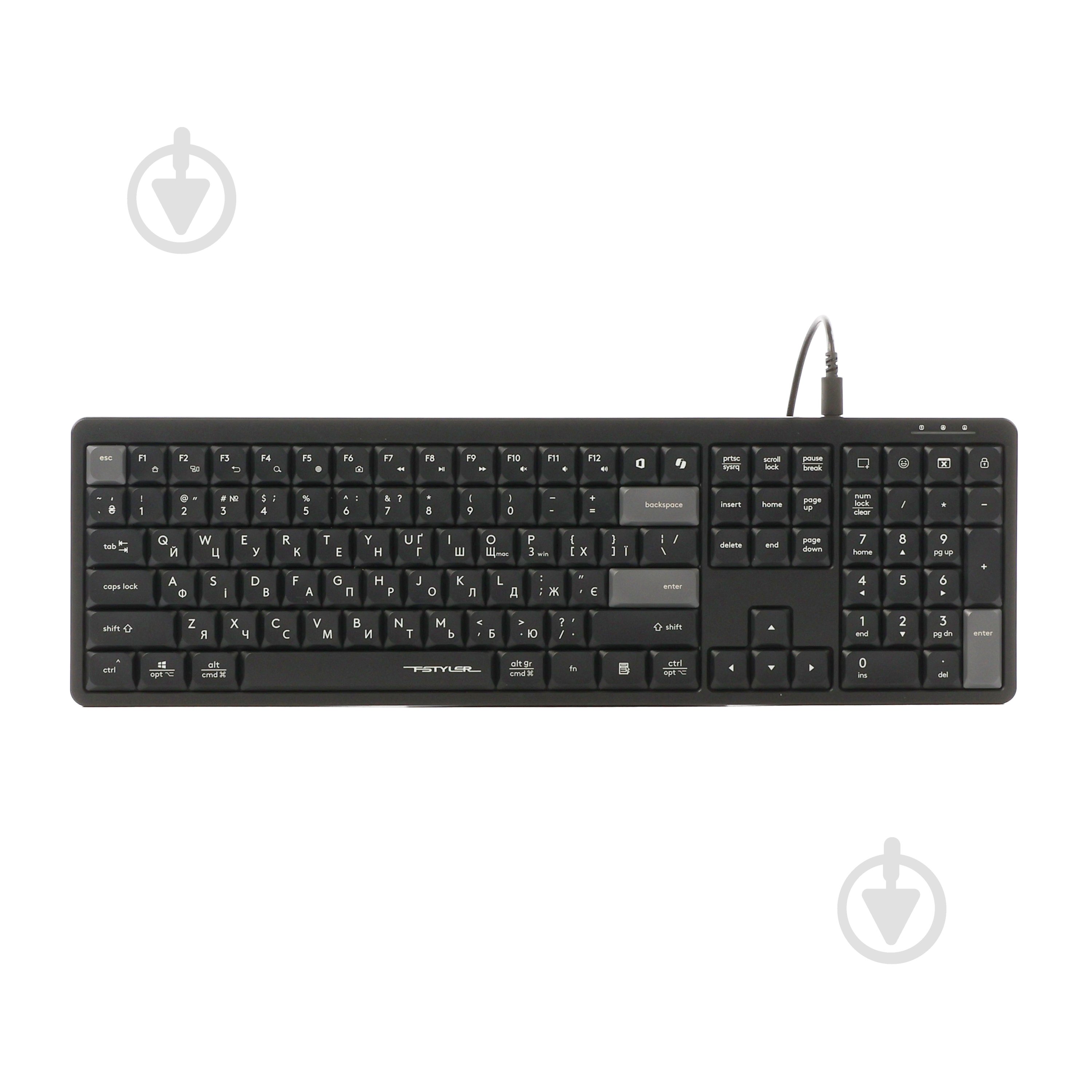 Клавіатура A4Tech (FX55 (Black)) з ножичним перемикачем black - фото 1 Клавіатура A4Tech (FX55 (Black)) з ножичним перемикачем black - фото 1