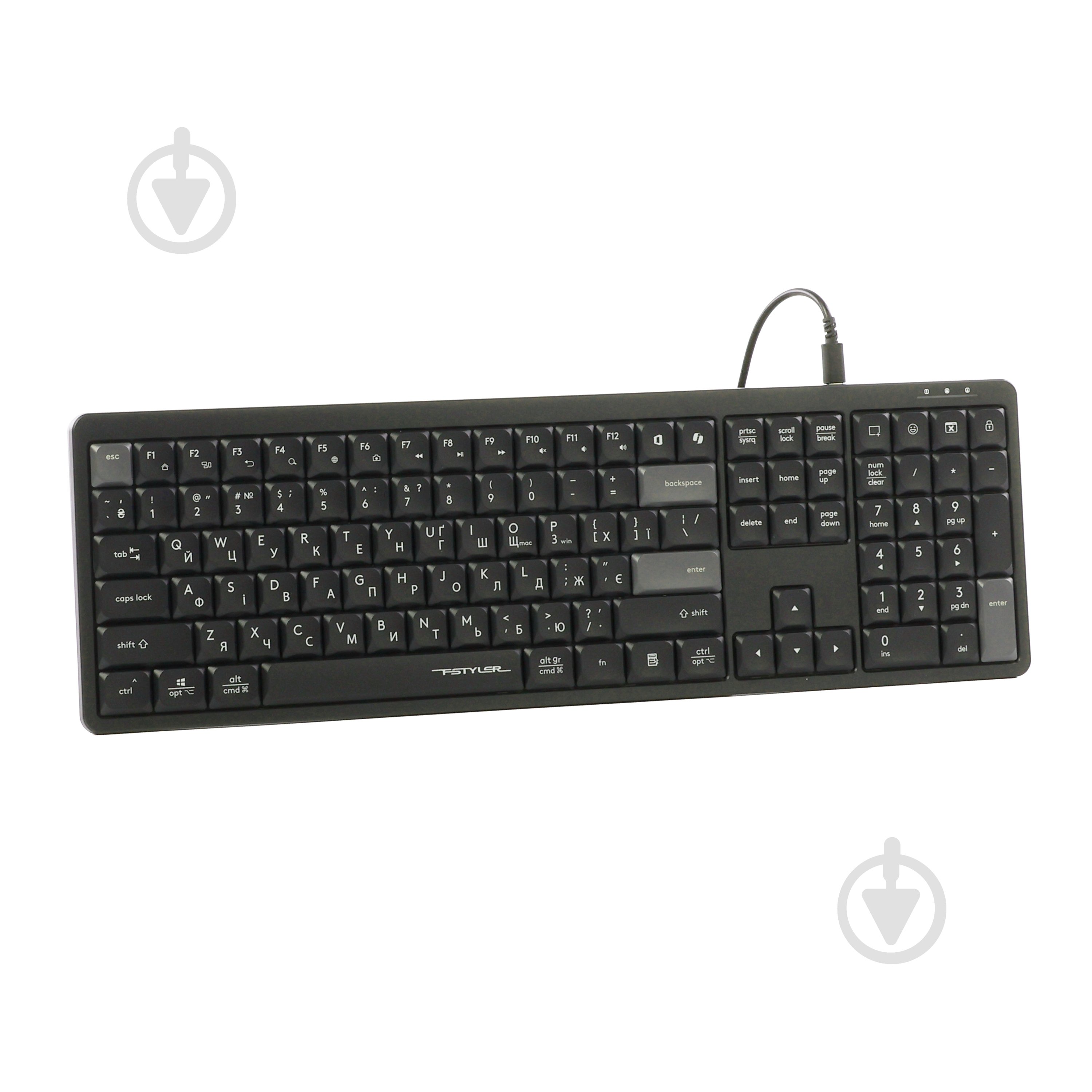 Клавіатура A4Tech (FX55 (Black)) з ножичним перемикачем black - фото 2 Клавіатура A4Tech (FX55 (Black)) з ножичним перемикачем black - фото 2