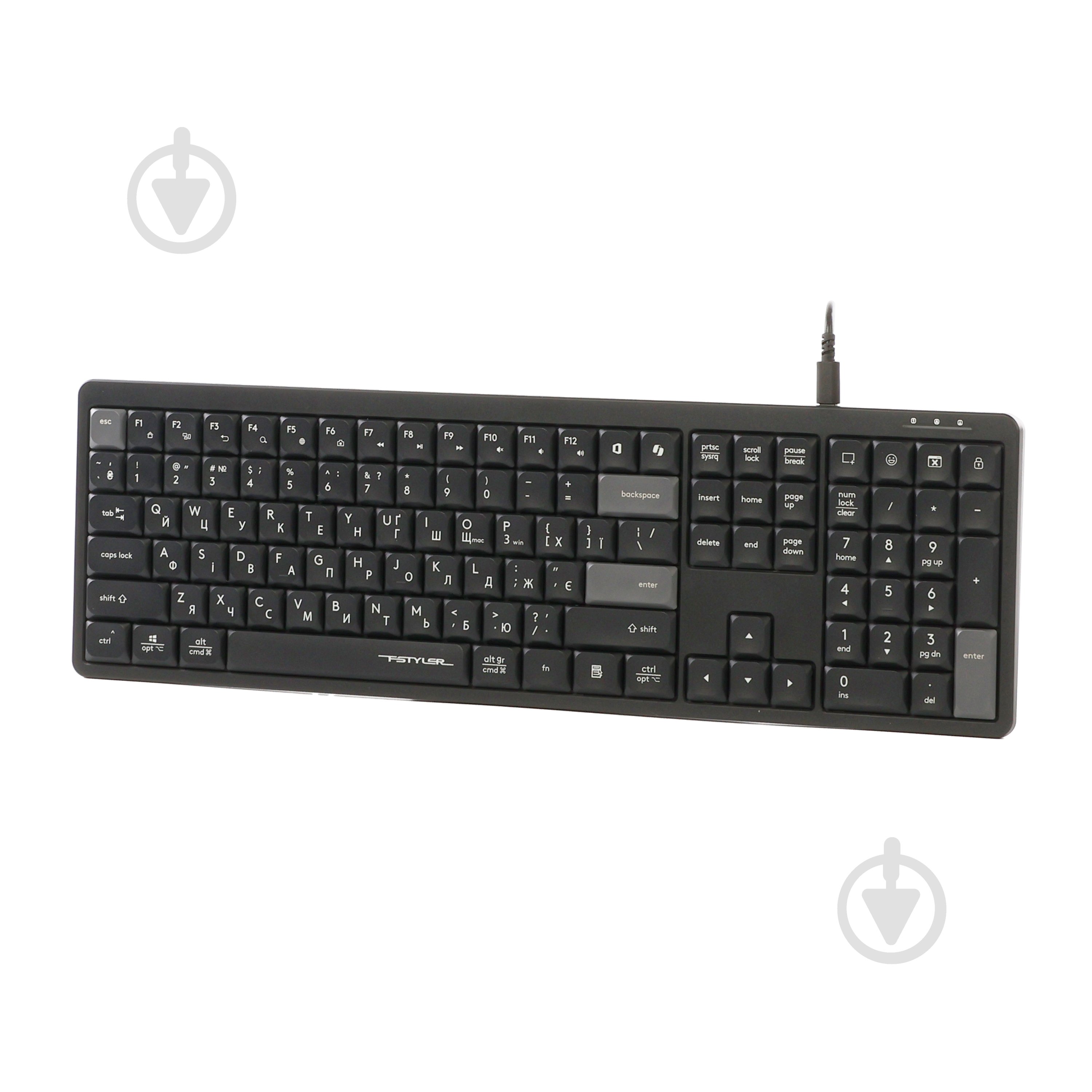 Клавіатура A4Tech (FX55 (Black)) з ножичним перемикачем black - фото 5 Клавіатура A4Tech (FX55 (Black)) з ножичним перемикачем black - фото 5