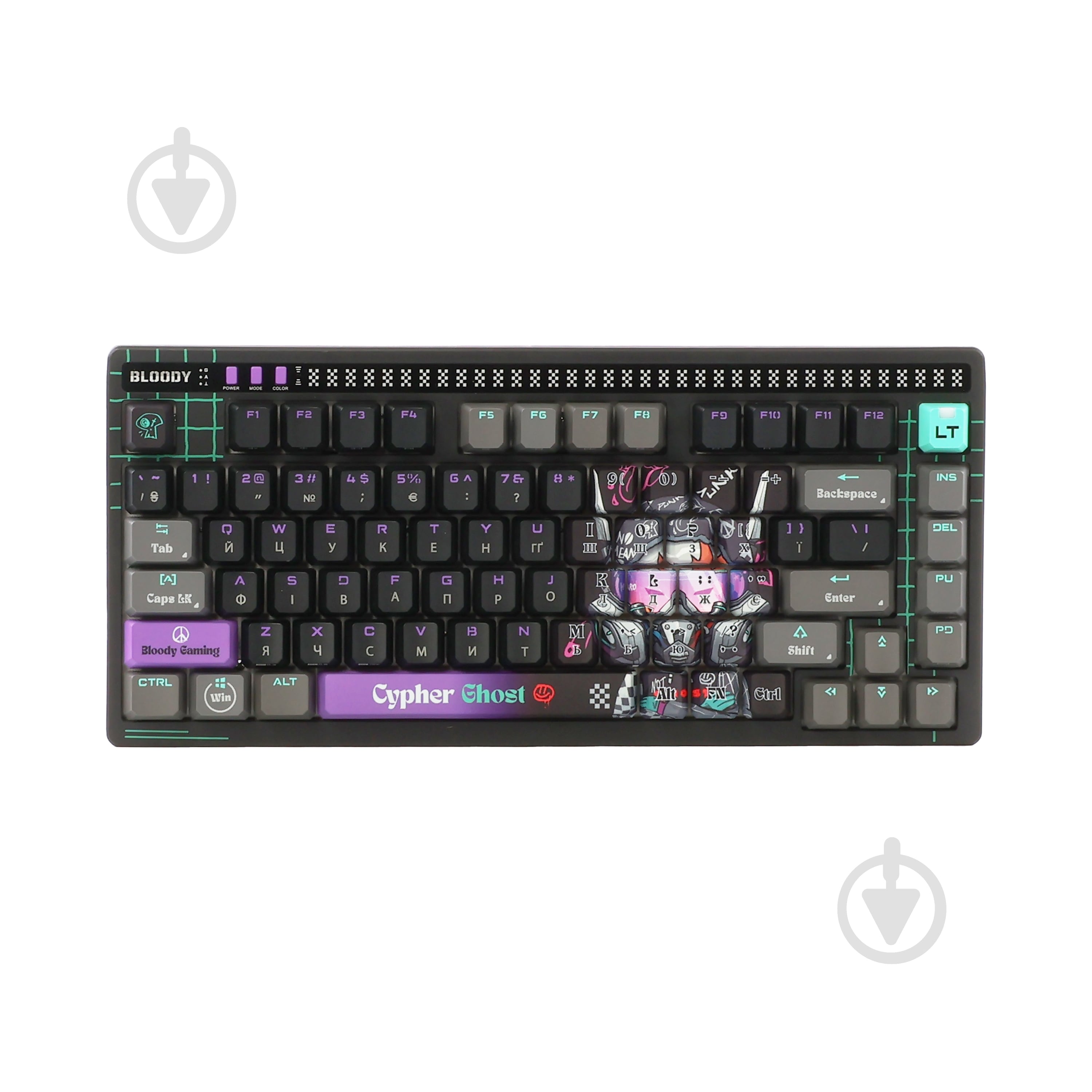 Клавиатура игровая BLOODY (AT75 (Cypher Ghost)) Alpha Optical Switch black - фото 2