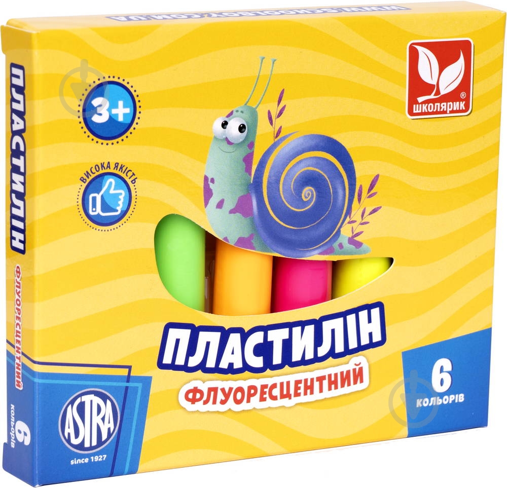 Пластилин флуорисцентный 6 цветов Школярик - фото 1 Пластилин флуорисцентный 6 цветов Школярик - фото 1
