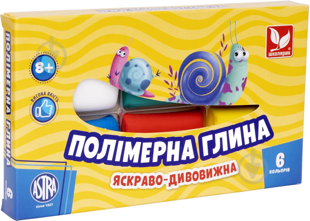 Глина полимерная 6 цветов Школярик - фото 1