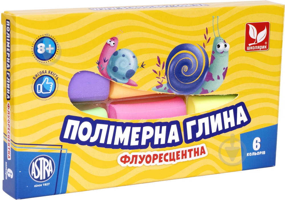 Глина полимерная флуорисцентная 6 цветов Школярик - фото 1 Глина полимерная флуорисцентная 6 цветов Школярик - фото 1