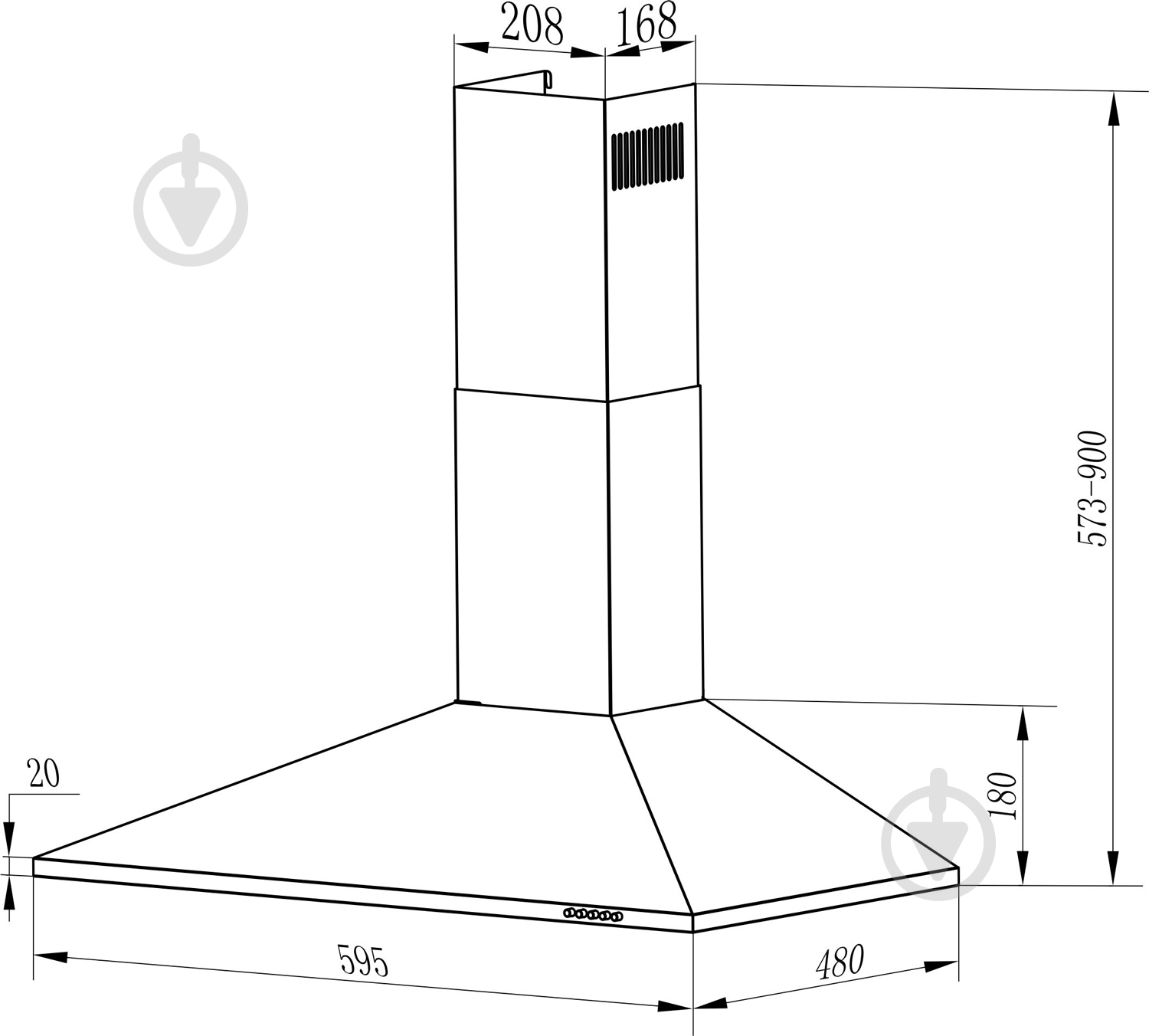 Витяжка Interline UNNA X A/60 PB/2/T - фото 2
