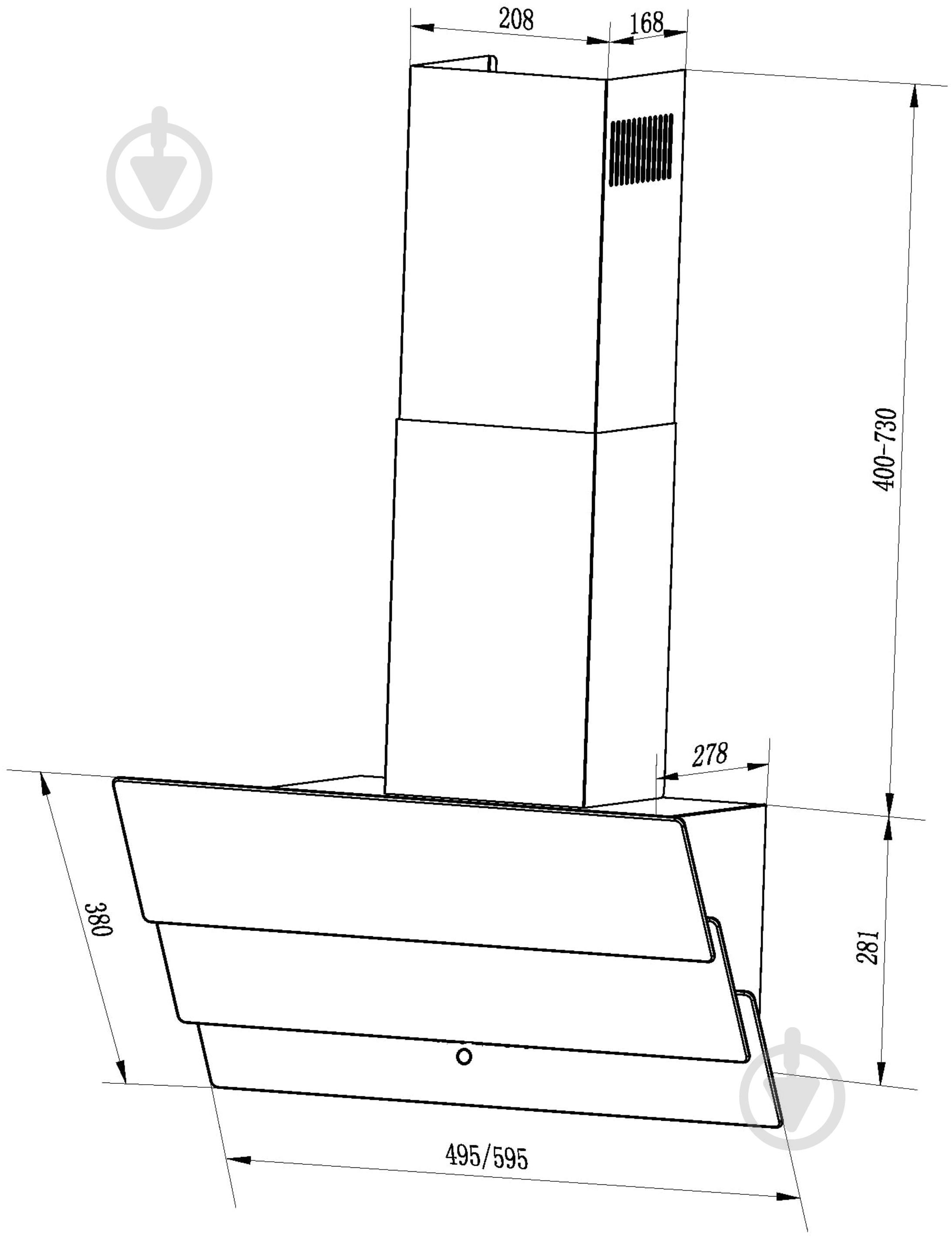 Вытяжка Interline Air BL A/60/GL/T - фото 5