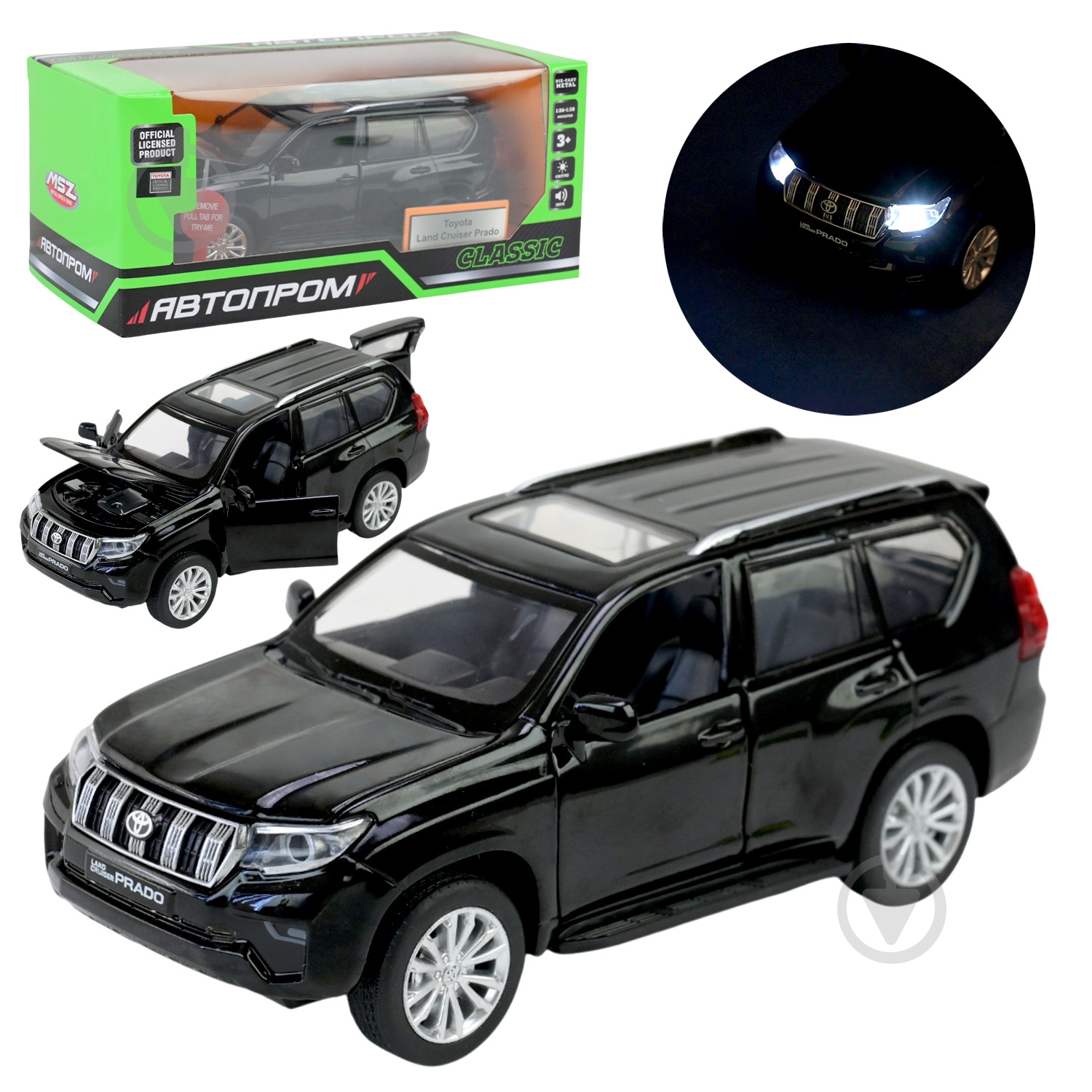 Автомодель Автопром 1:32 Land Cruiser Prado 68482(B) - фото 1