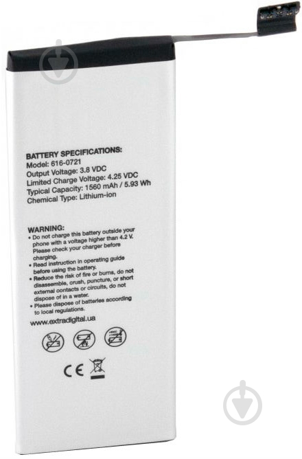 Акумулятор EXTRADIGITAL Apple iPhone 5s 1560 мА/г (BMA6405) - фото 4