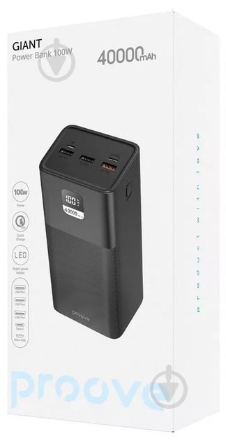 Повербанк Proove Giant Powerbank 40000 mAh black (PBGI99320001) - фото 4