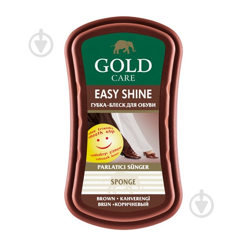 Губка GoldCare Easy shine коричневий - фото 1 Губка GoldCare Easy shine коричневий - фото 1