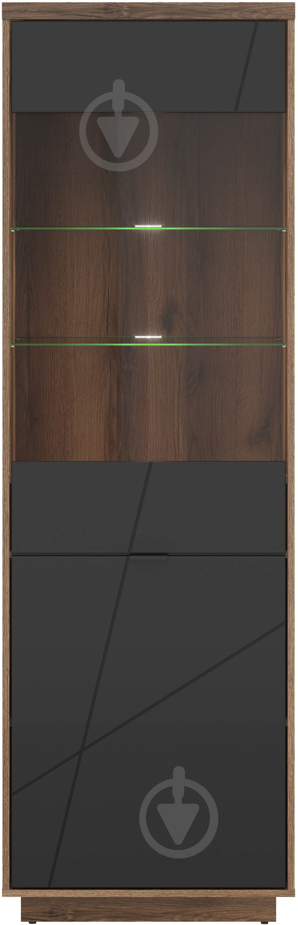 Витрина BRW Forn 2005х640х425 мм дуб делано/ черный матовый (S471-REG1D1W-DDC/CAM) - фото 1