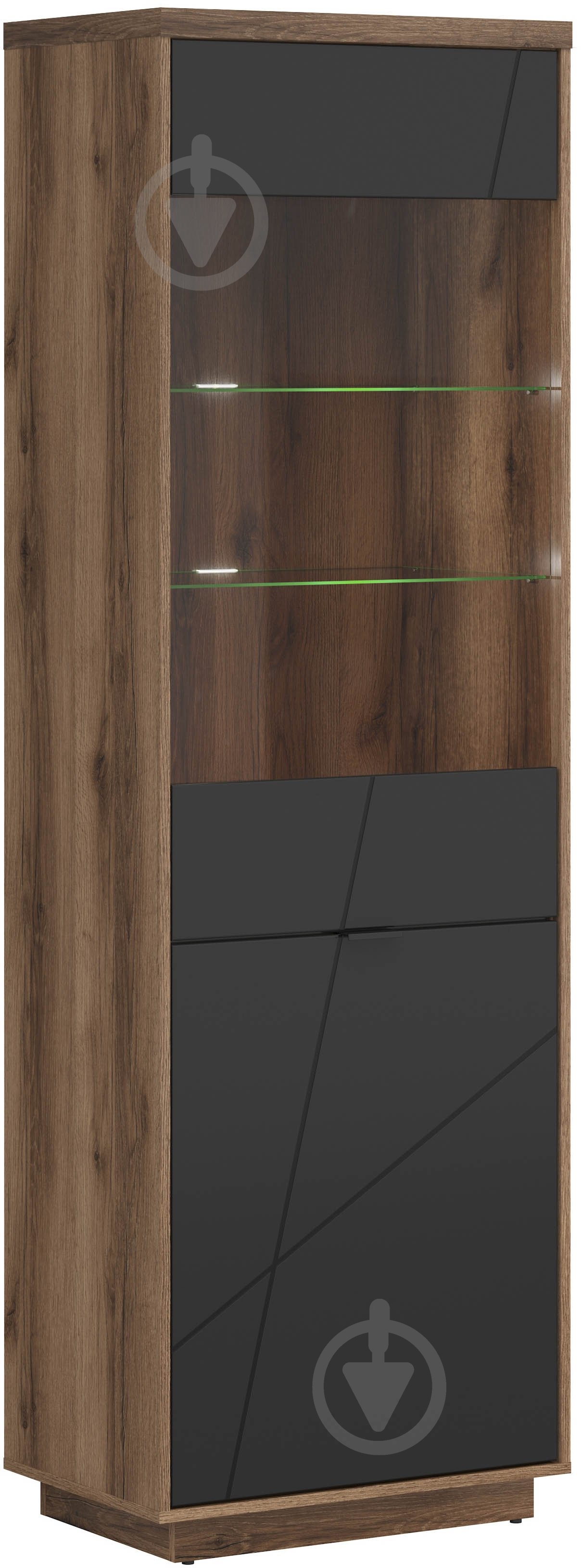 Витрина BRW Forn 2005х640х425 мм дуб делано/ черный матовый (S471-REG1D1W-DDC/CAM) - фото 2