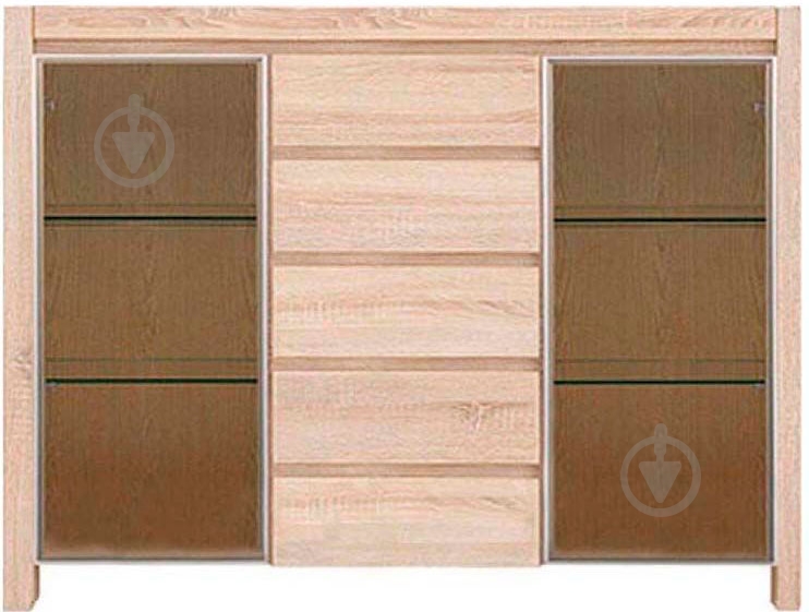 Вітрина BRW Україна KOM 2W 5S Kaspian дуб сонома - фото 1