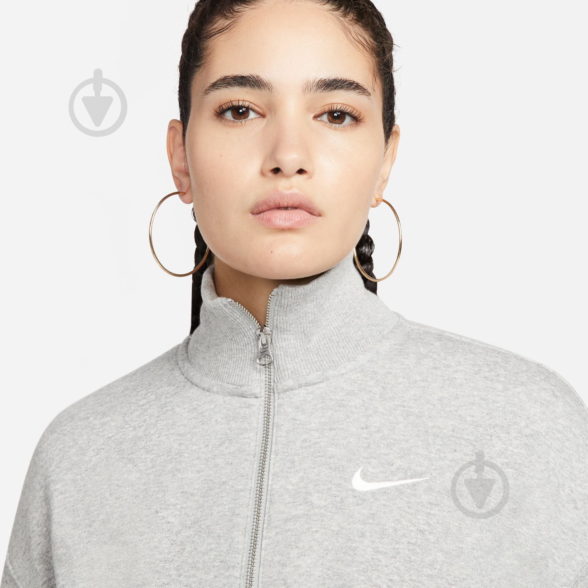 Джемпер Nike W NSW PHNX FLC QZ CROP DQ5767-063 р.S сірий - фото 3 Джемпер Nike W NSW PHNX FLC QZ CROP DQ5767-063 р.S сірий - фото 3