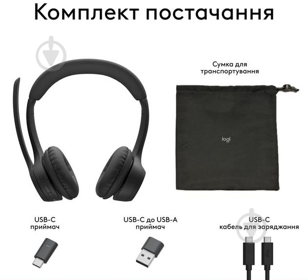 Наушники Logitech Zone 305 Wireless black (981-001453) - фото 8