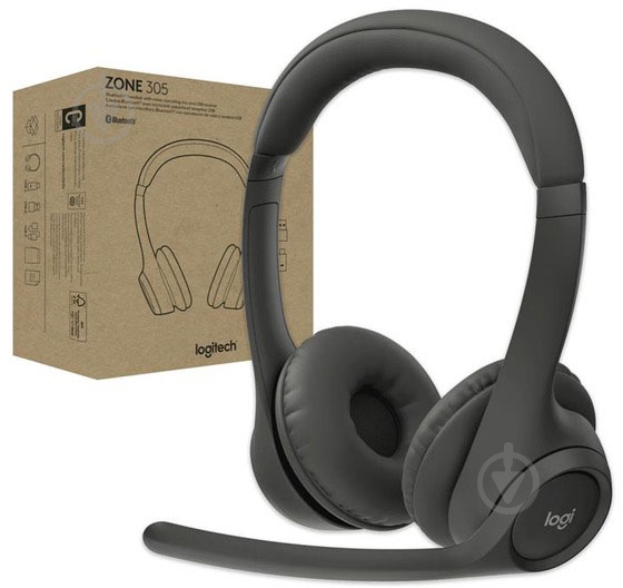 Наушники Logitech Zone 305 Wireless black (981-001453) - фото 7