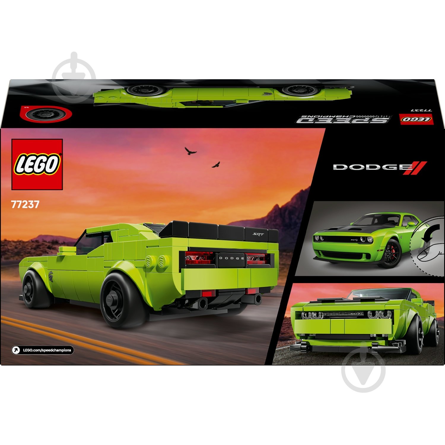 Конструктор LEGO Speed Champions Спортивний автомобіль Dodge Challenger SRT Hellcat 77237 - фото 2