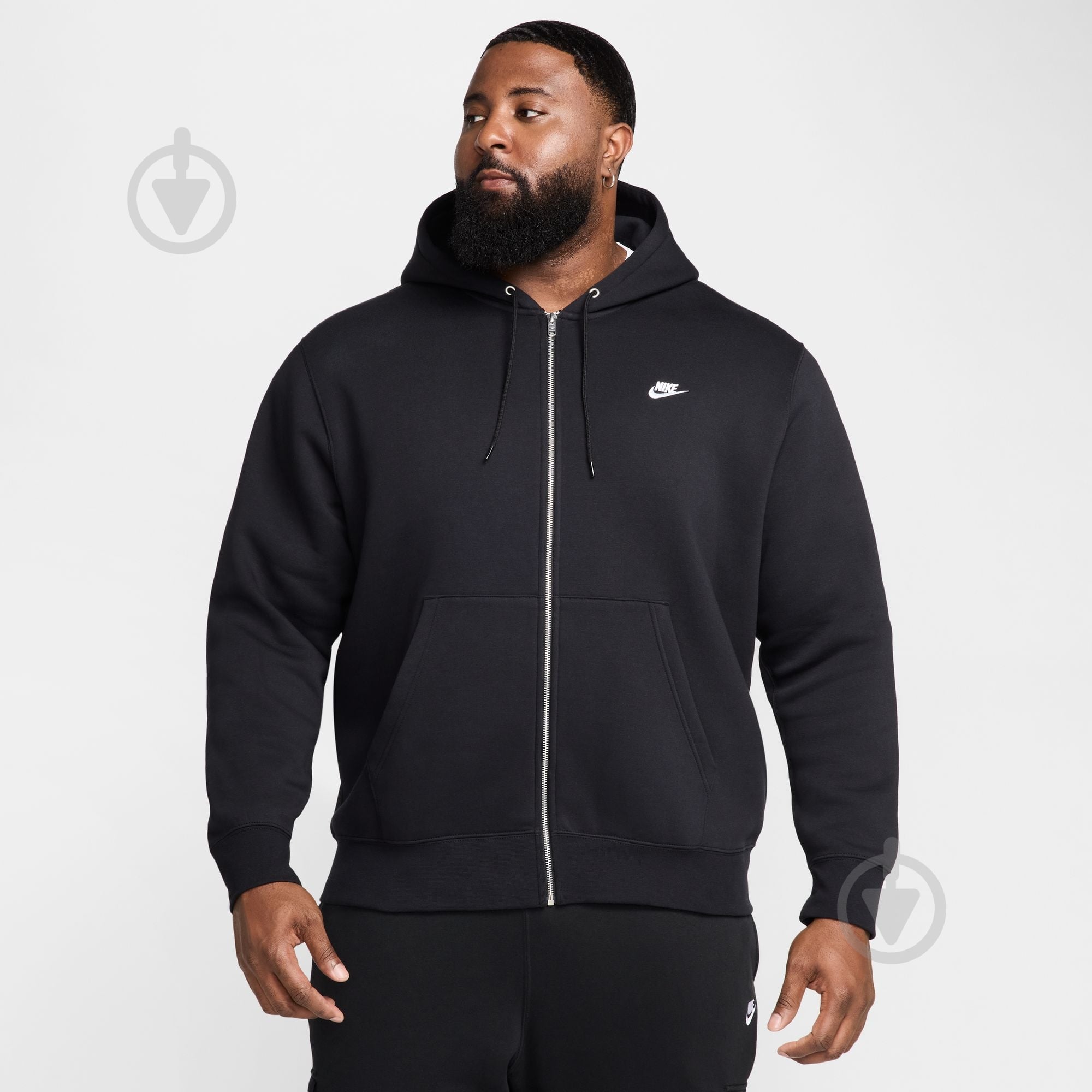Джемпер Nike M NK CLUB BB FZ HOODIE FN3861-010 р.M чорний - фото 8