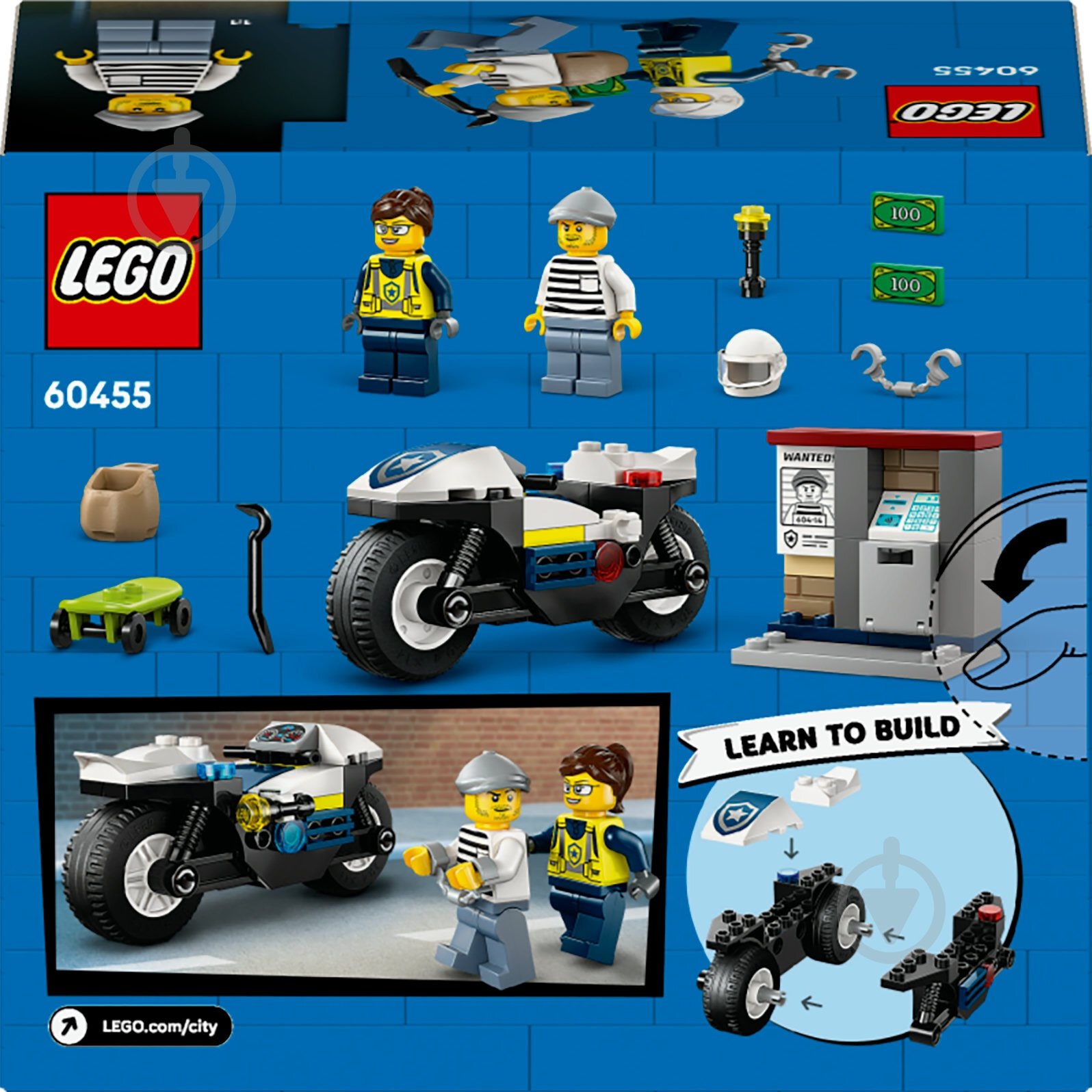 Конструктор LEGO City Переслідування на поліцейському мотоциклі 60455 - фото 2