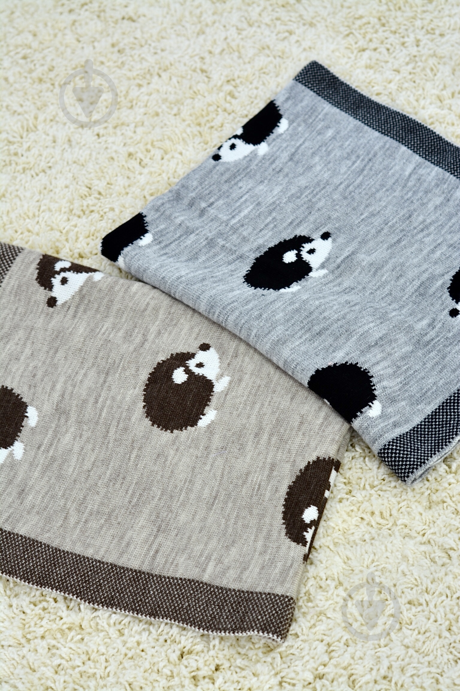 Плед Mariknit Ёжик 0872 85x95 см серый - фото 1 Плед Mariknit Ёжик 0872 85x95 см серый - фото 1