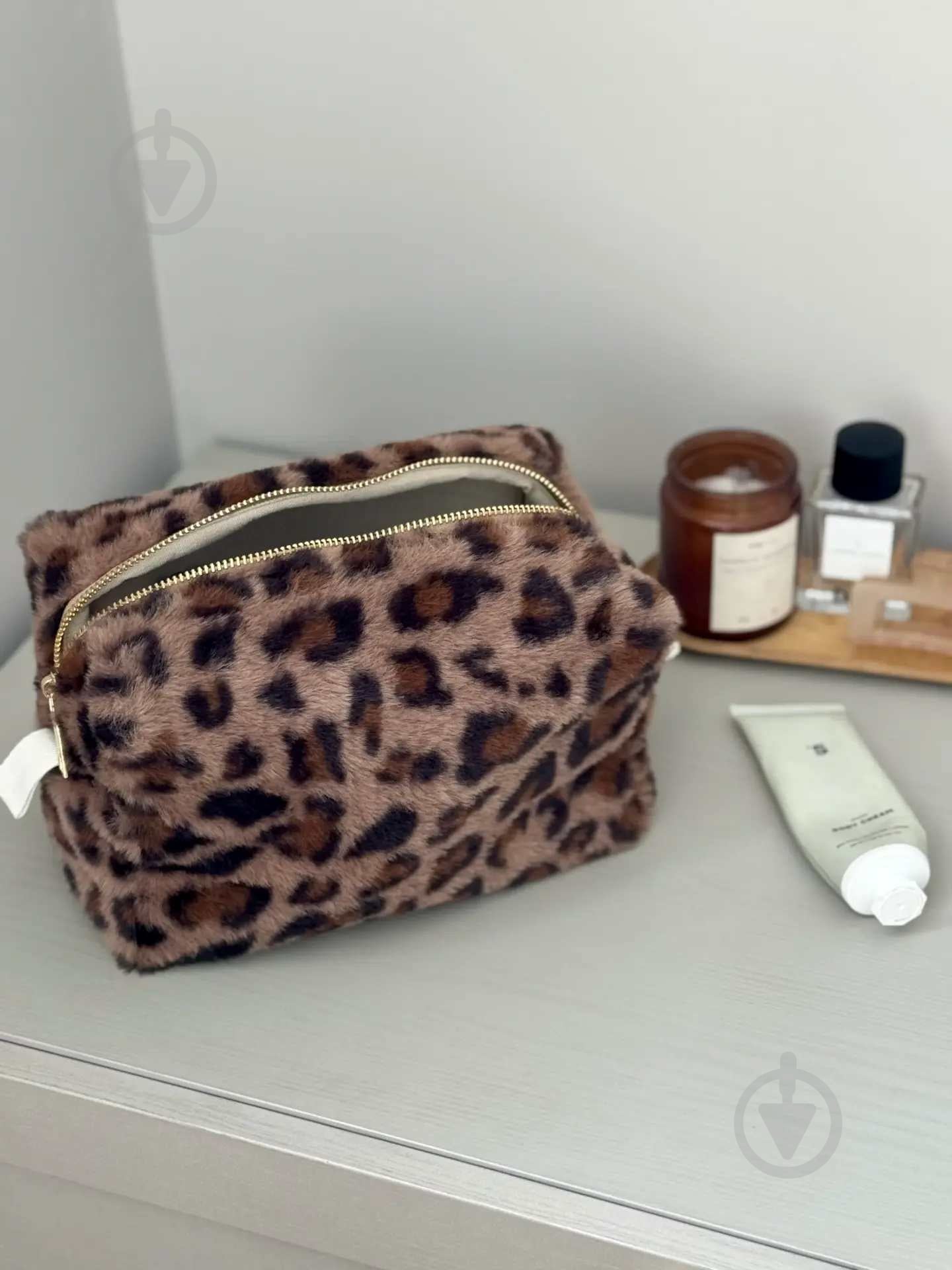 Косметичка MISO accessory мех Темный Лео - фото 3 Косметичка MISO accessory мех Темный Лео - фото 3