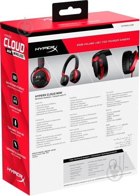 Наушники HyperX Cloud Mini Wireless black/red (7G8F1AA) - фото 11