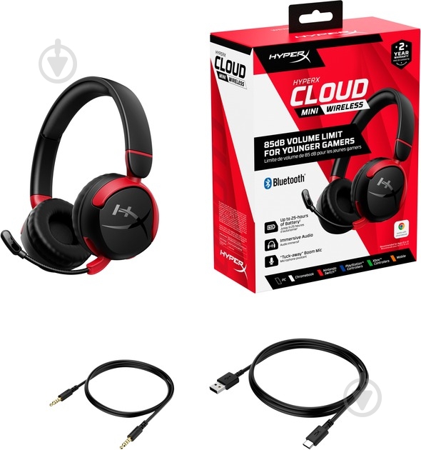 Наушники HyperX Cloud Mini Wireless black/red (7G8F1AA) - фото 9