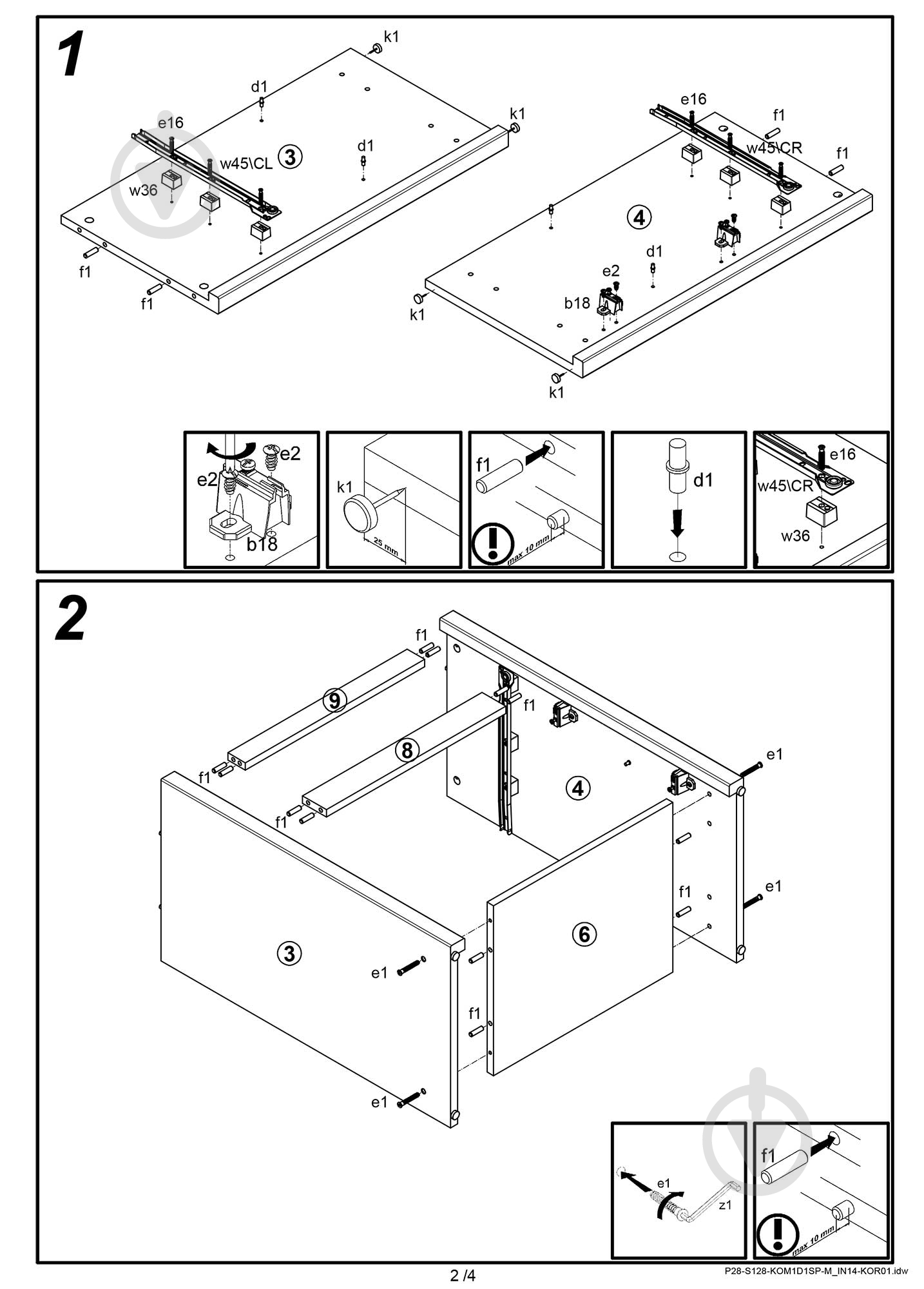 Комод BRW Україна KOM 1D1S P Kaspian дуб сонома - фото 4